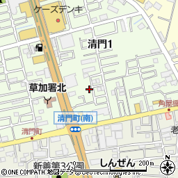 埼玉県草加市清門1丁目280-4周辺の地図