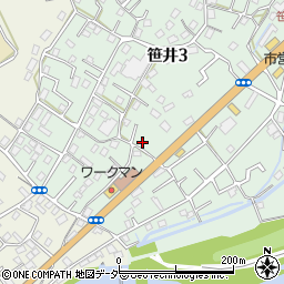埼玉県狭山市笹井3丁目9-14周辺の地図