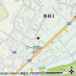 埼玉県狭山市笹井3丁目9-23周辺の地図