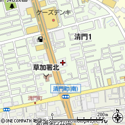埼玉県草加市清門1丁目243周辺の地図
