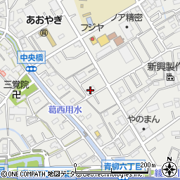 埼玉県草加市青柳周辺の地図