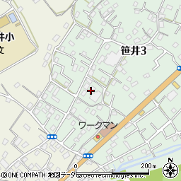 埼玉県狭山市笹井3丁目13周辺の地図