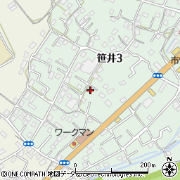 埼玉県狭山市笹井3丁目9-34周辺の地図