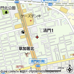 埼玉県草加市清門1丁目259-5周辺の地図