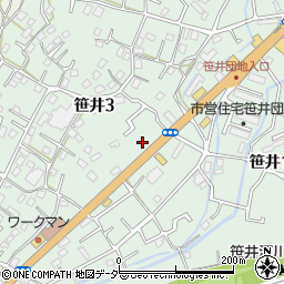 埼玉県狭山市笹井3丁目7周辺の地図