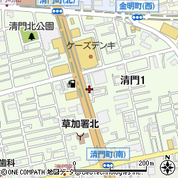 埼玉県草加市清門1丁目248周辺の地図
