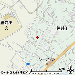 埼玉県狭山市笹井3丁目24-16周辺の地図