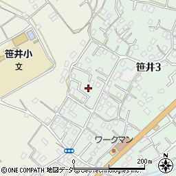 埼玉県狭山市笹井3丁目24周辺の地図