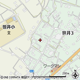 埼玉県狭山市笹井3丁目24-35周辺の地図