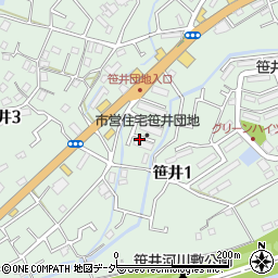 埼玉県狭山市笹井1丁目9周辺の地図