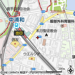ピザーラ　中浦和店周辺の地図