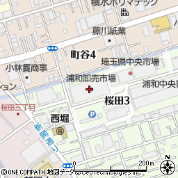 浦和卸売市場　丸大商店周辺の地図