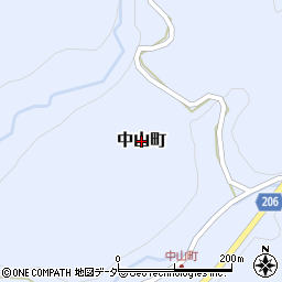 福井県越前市中山町周辺の地図