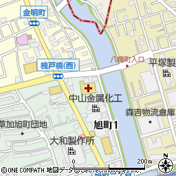 ゲオ　草加新田店周辺の地図