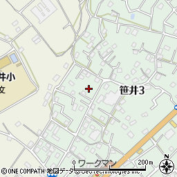 埼玉県狭山市笹井3丁目23周辺の地図