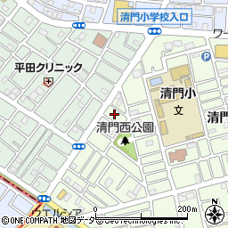 埼玉県草加市清門3丁目61周辺の地図