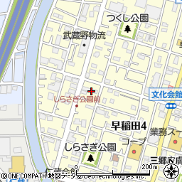埼玉県三郷市早稲田4丁目周辺の地図