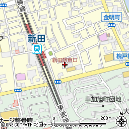 新田駅東口周辺の地図