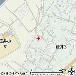 埼玉県狭山市笹井3丁目22-25周辺の地図