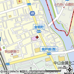 草加警察署新田駅前交番周辺の地図