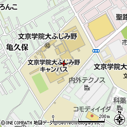 文京学院大学ふじみ野キャンパス　体育館周辺の地図