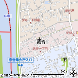 埼玉県三郷市彦音1丁目45周辺の地図