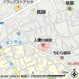 入間川病院第１駐車場周辺の地図