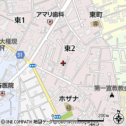 千葉県柏市東周辺の地図
