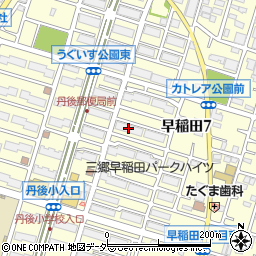 ＵＲ都市機構三郷早稲田パークハイツ７－４－１周辺の地図