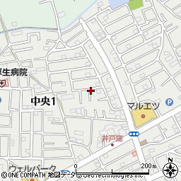 埼玉県狭山市中央1丁目周辺の地図