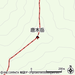 唐木岳周辺の地図