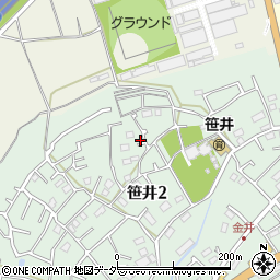 埼玉県狭山市笹井2丁目21-5周辺の地図