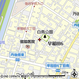 埼玉県三郷市早稲田6丁目周辺の地図