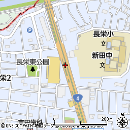 埼玉県草加市長栄周辺の地図