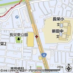 埼玉県草加市長栄周辺の地図