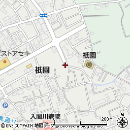 埼玉県狭山市祇園周辺の地図