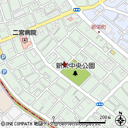埼玉県草加市新栄2丁目周辺の地図