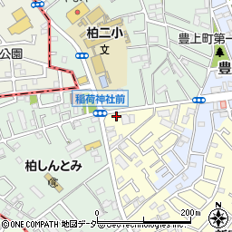 柏第二小学校入口周辺の地図