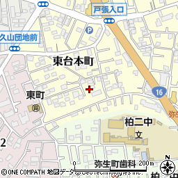 千葉県柏市東台本町周辺の地図
