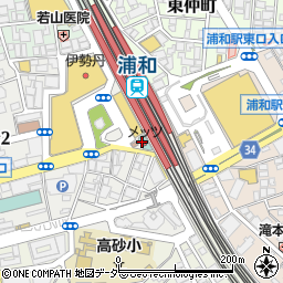 デニーズ浦和駅前店周辺の地図