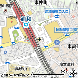 ほぐし手一休　浦和東口店周辺の地図