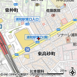 大栄パーク浦和駅東口駐車場周辺の地図