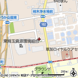 埼玉県草加市柿木町210周辺の地図