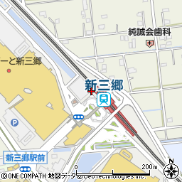 新三郷駅西口自転車駐車場周辺の地図