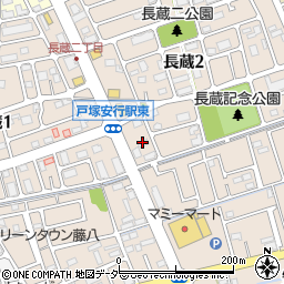 長蔵新田町会会館周辺の地図