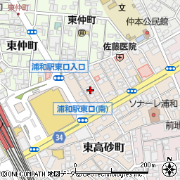 埼玉県さいたま市浦和区東高砂町21周辺の地図