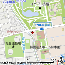 埼玉県草加市柿木町264周辺の地図