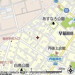 埼玉県三郷市早稲田8丁目周辺の地図