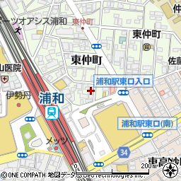 埼玉県さいたま市浦和区東仲町11-17周辺の地図