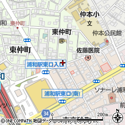 埼玉県さいたま市浦和区東仲町28-22周辺の地図